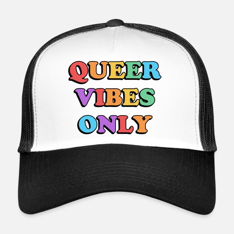 Queer Vibes Only rainbow colors Trucker Cap