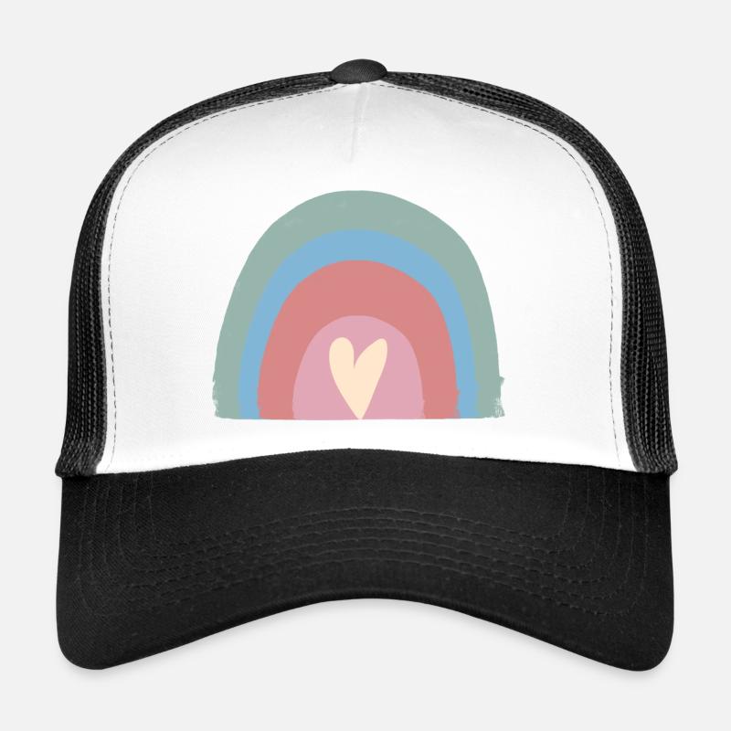 Pastellregen Herz Rainbow Trucker Cap