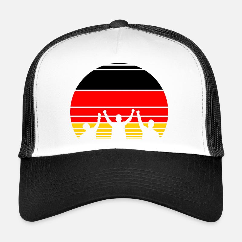 Deutschland Tor & Sieg: Retro Sunset Jubel 2024 - Trucker Cap - Weiß/Schwarz