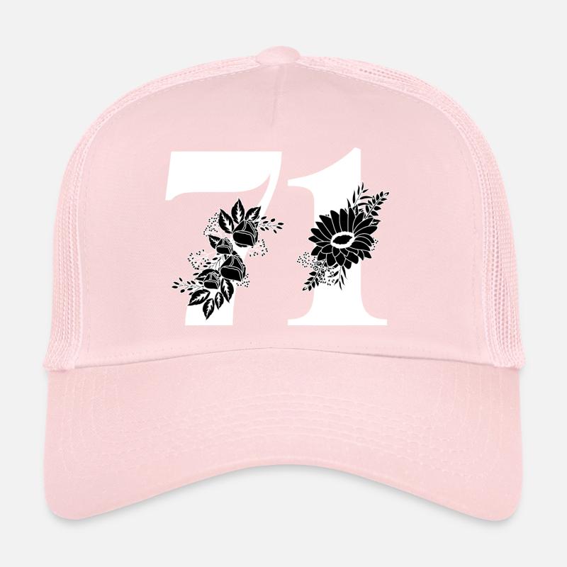 Nummer 71 Schwarze Blumen - 71. Blumengeburtstag Trucker Cap
