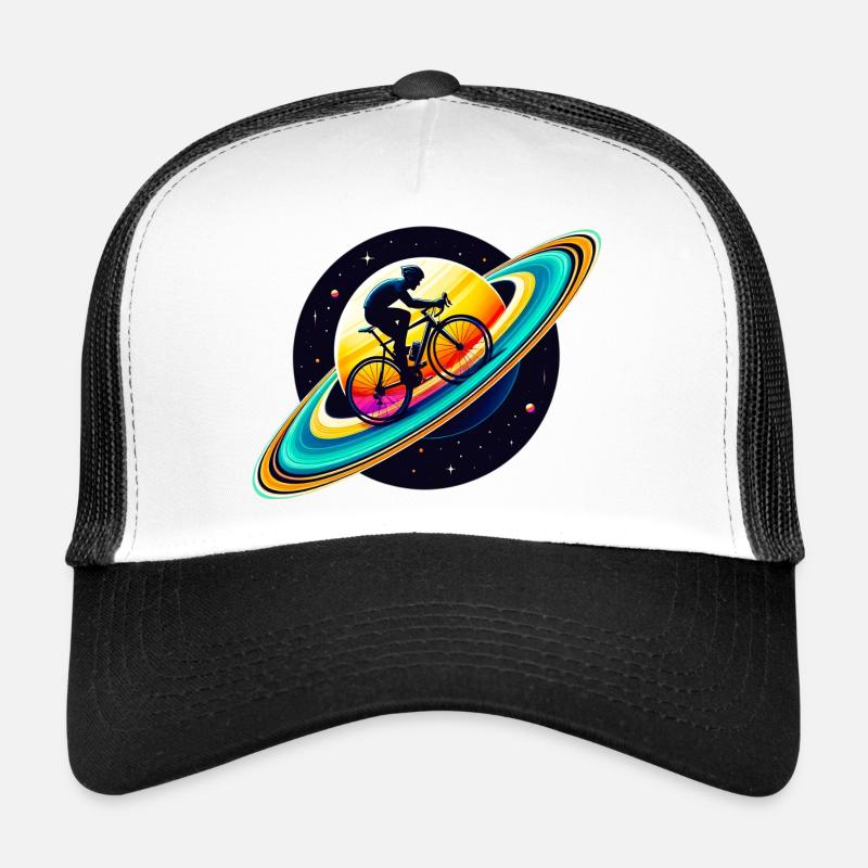 Cyclist on Saturn Trucker Cap
