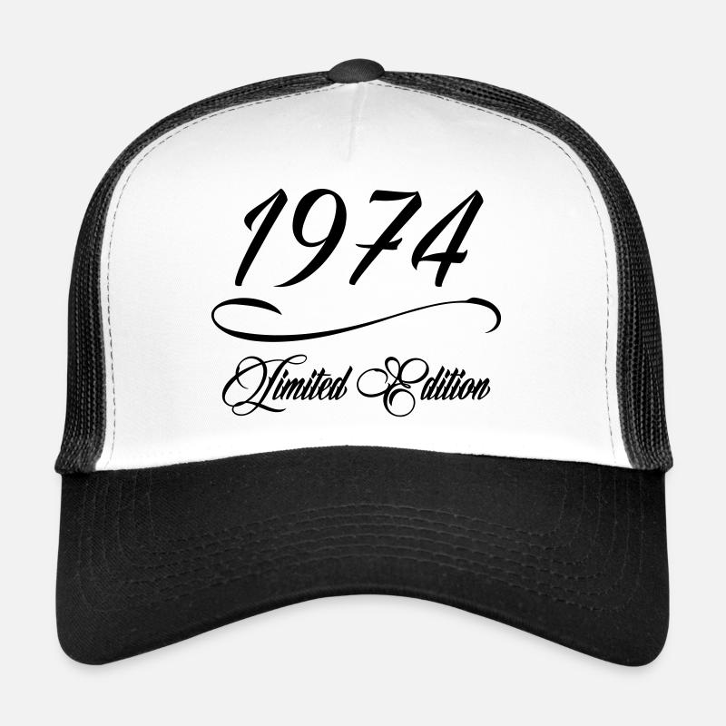 Limited Edition 1974 - Geburtstag 1974 - Trucker Cap - Weiß/Schwarz