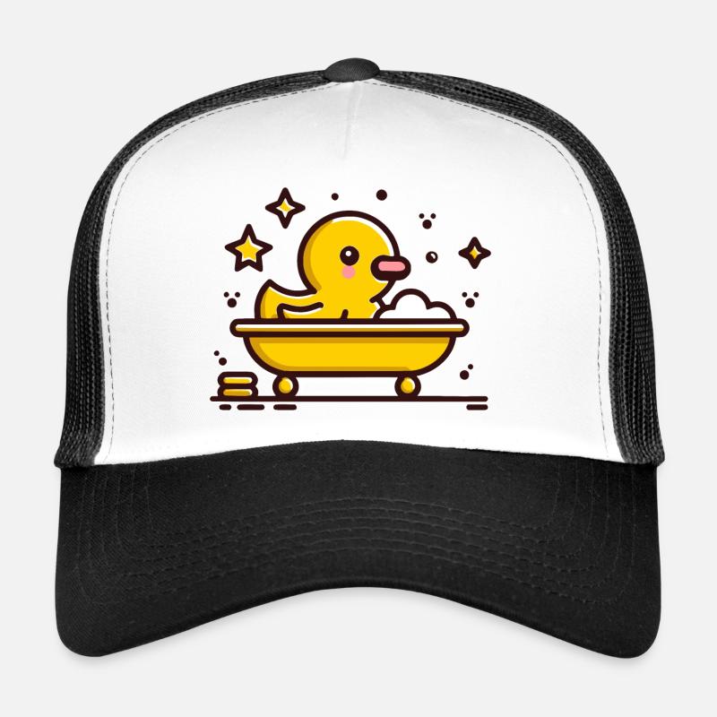 Badeente Badewanne - Trucker Cap - Weiß/Schwarz