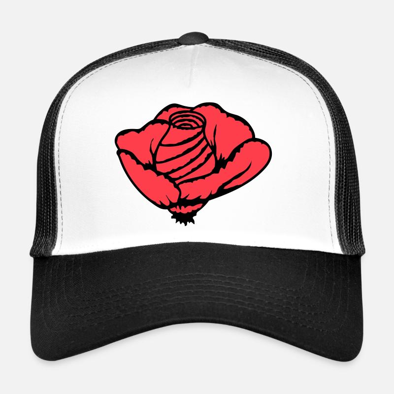 Pretty Beautiful Rose Blossom Leaf Roses Romantic Trucker Cap