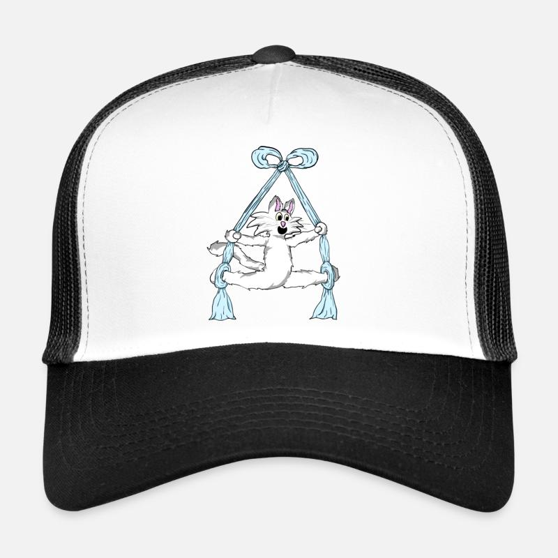 Aerial Cat Silks - Trucker Cap - white/black