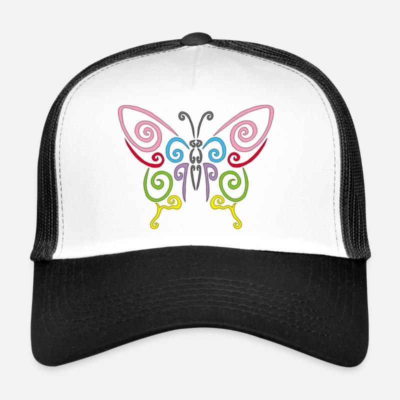 Symbole d'un papillon multicolore Casquette trucker 