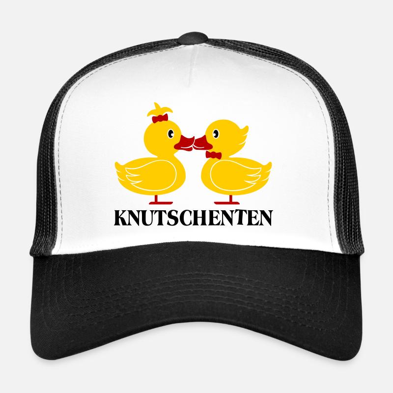 Die KnutschEnten (Enten) Spruch - Trucker Cap - Weiß/Schwarz