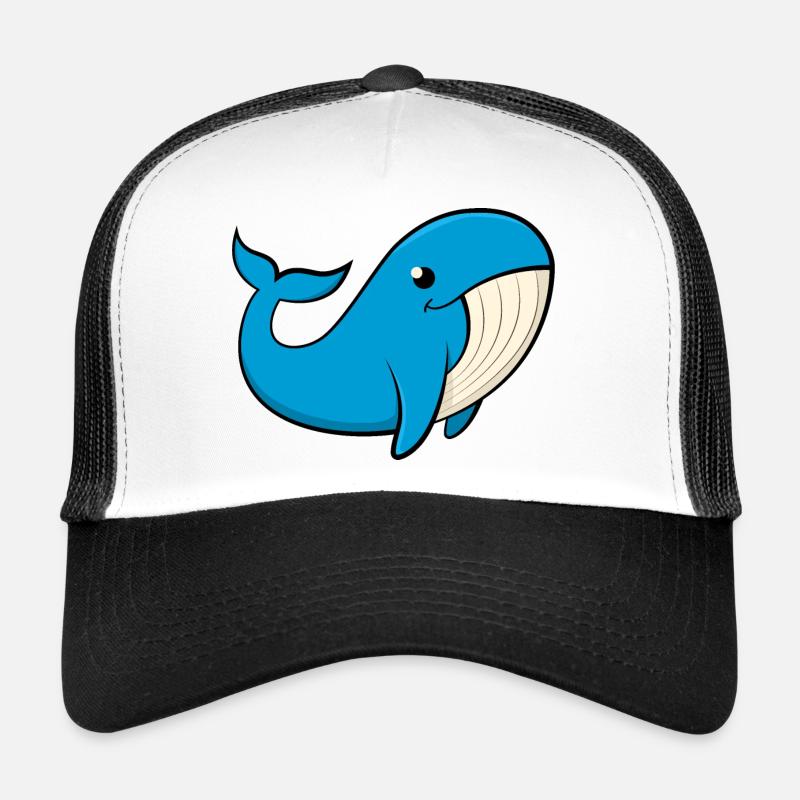 Fröhlicher Blauwal Trucker Cap