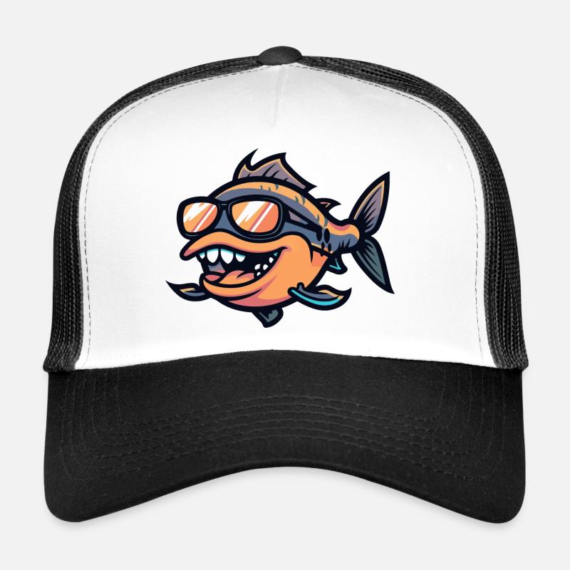 Piranha Poisson Bande Dessinée Cool Casquette trucker 