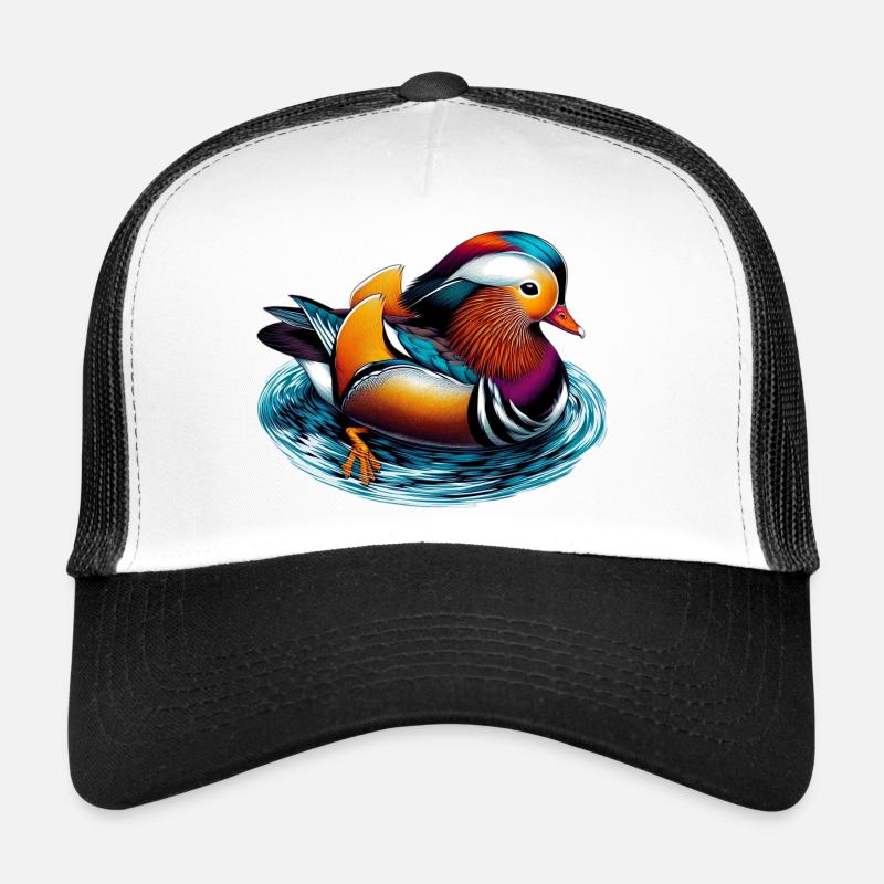 Mandarinente - Trucker Cap - Weiß/Schwarz