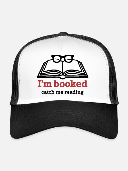 J’ai réservé – Attrapez-moi en train de lire - Casquette trucker  - blanc/noir - Devant