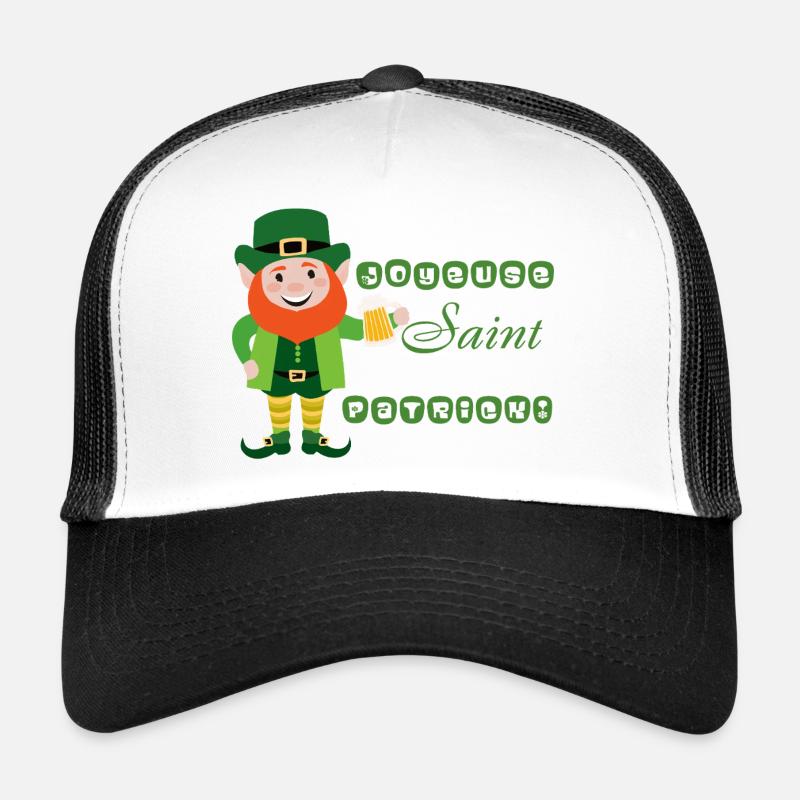 Happy St. Patrick's Day - Smiling Leprechaun Trucker Cap