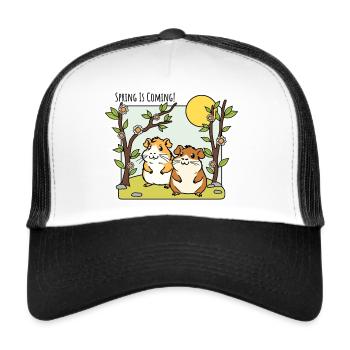 Spring is coming! The hamsters are already looking forward to it! - Trucker Cap - white/black - Front