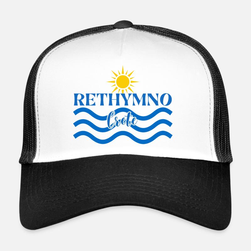 Rethymno Sunset Wave Design Trucker Cap