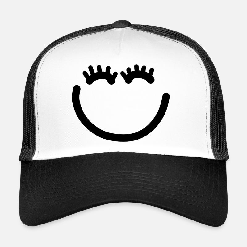 Glückliches Gesicht mit Wimpern Trucker Cap
