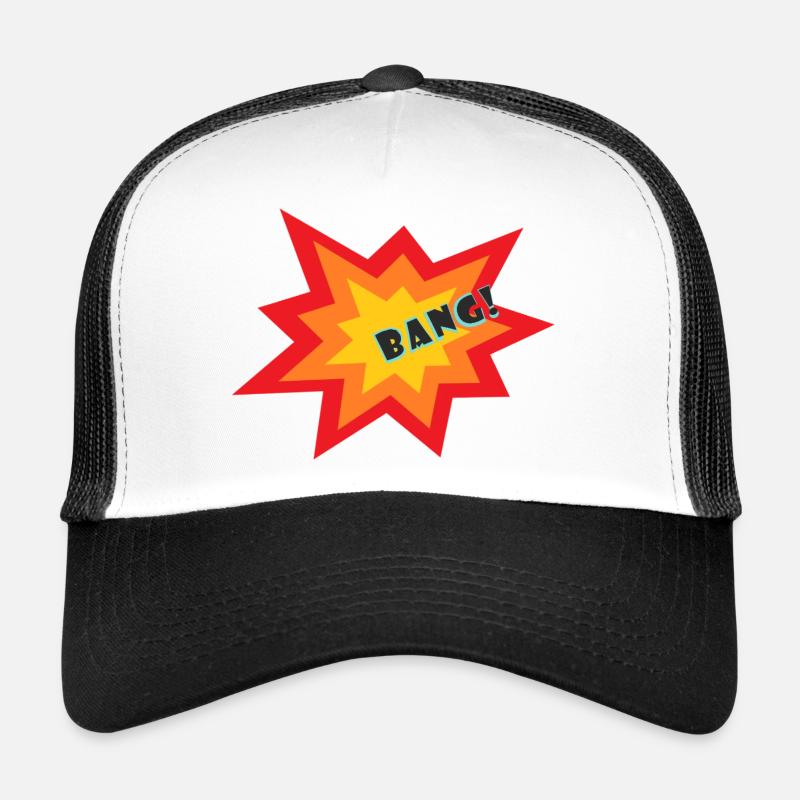 Explosion d’étoiles - Casquette trucker  - blanc/noir