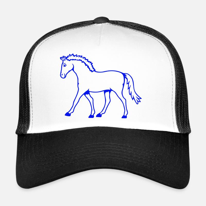 cheval course va cavalier dessin animé équitation mignon bande dessinée Casquette trucker 