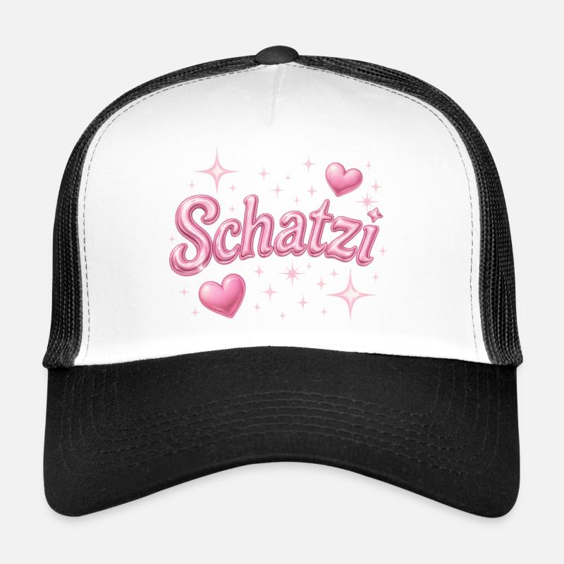 schatzi / Y2K Style - Trucker Cap - Weiß/Schwarz