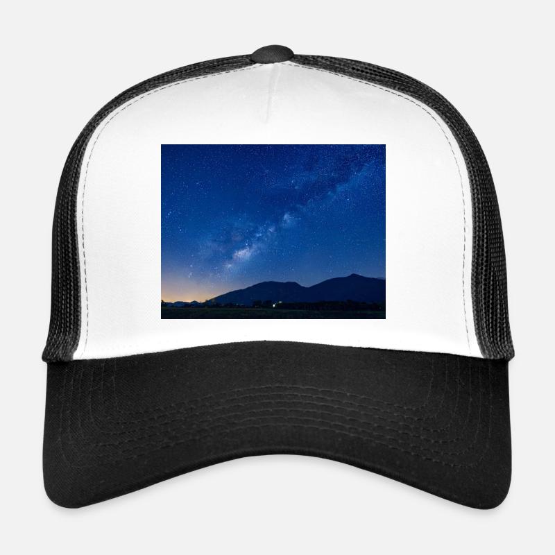 Starry Sky Night Mountain - Trucker Cap - white/black