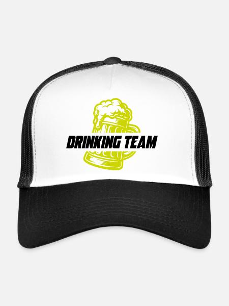 Boire de la bière d’équipe - Casquette trucker  - blanc/noir - Devant