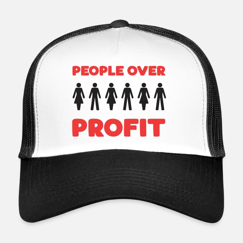 Menschen vor Profit - Trucker Cap - Weiß/Schwarz