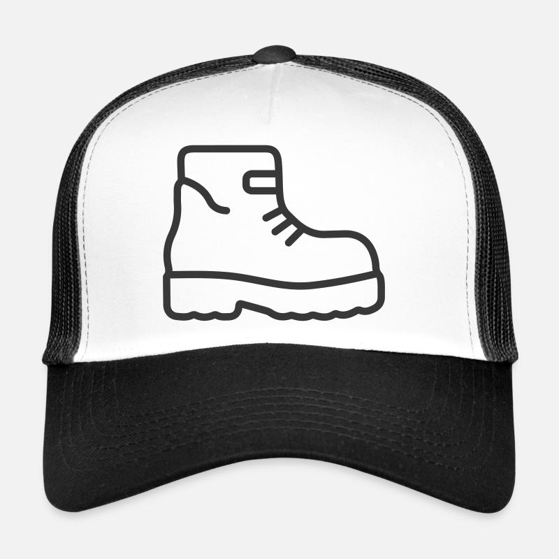 Wanderschuh-Symbol - Trucker Cap - Weiß/Schwarz