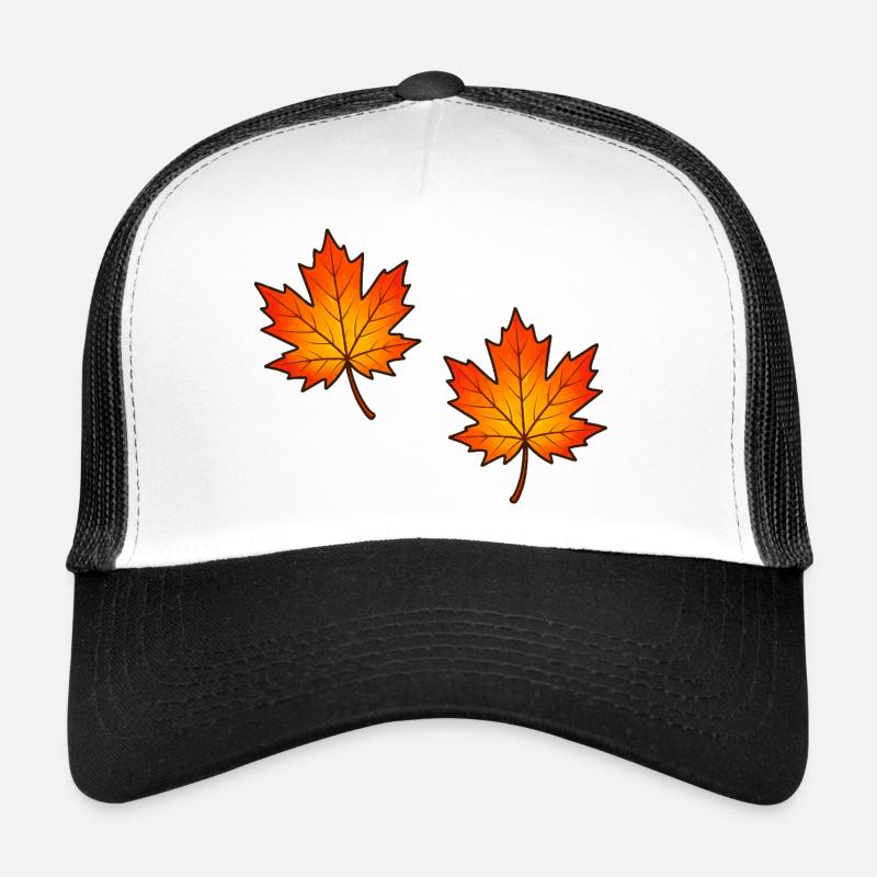 Illustration de feuilles d’érable d’automne Casquette trucker 