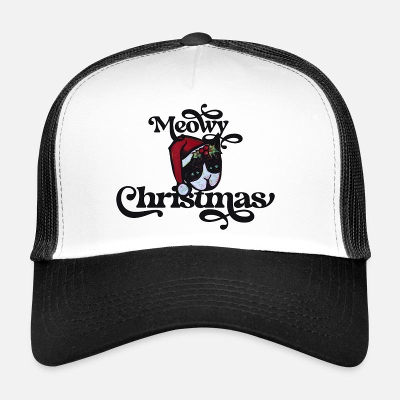 Festive Cat Christmas Illustration Trucker Cap