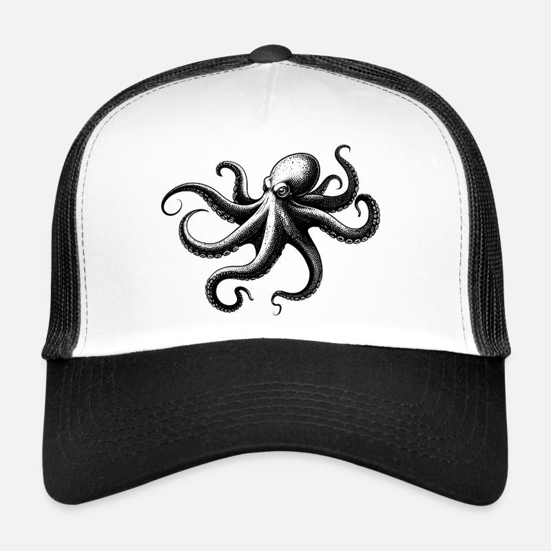 Oktopus in Monochrom Trucker Cap