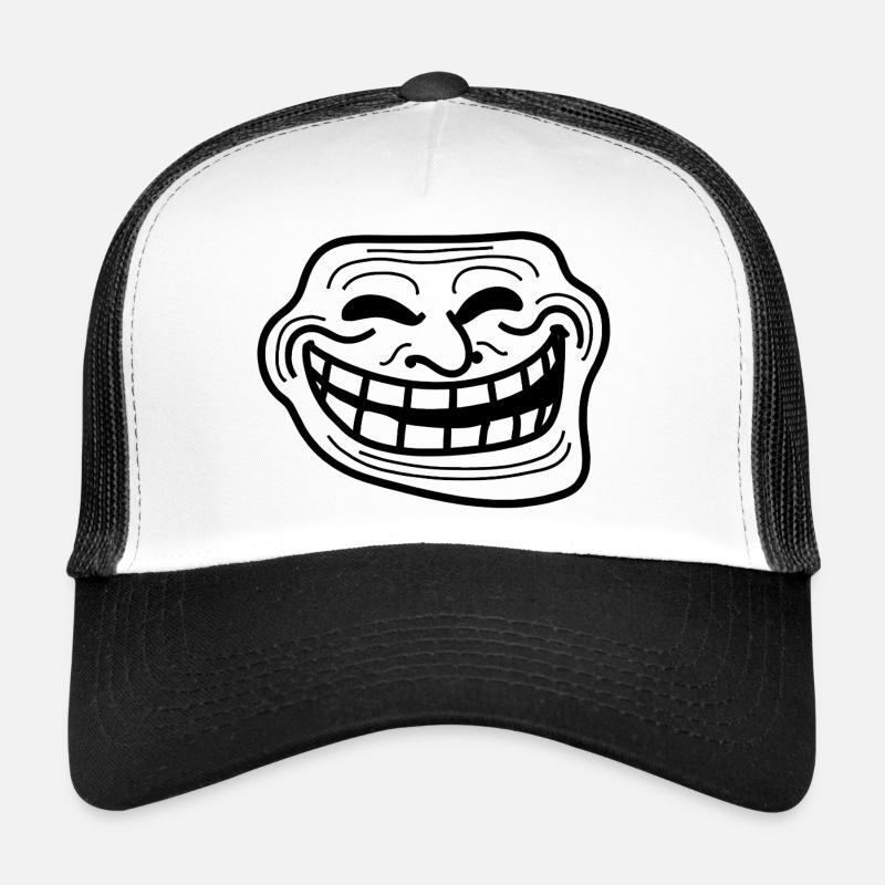 Bold Grin Linework Illustration Trucker Cap