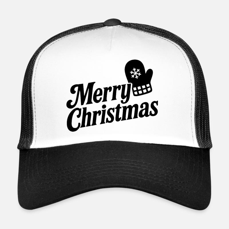 Merry Christmas with Snowflake Glove Trucker Cap