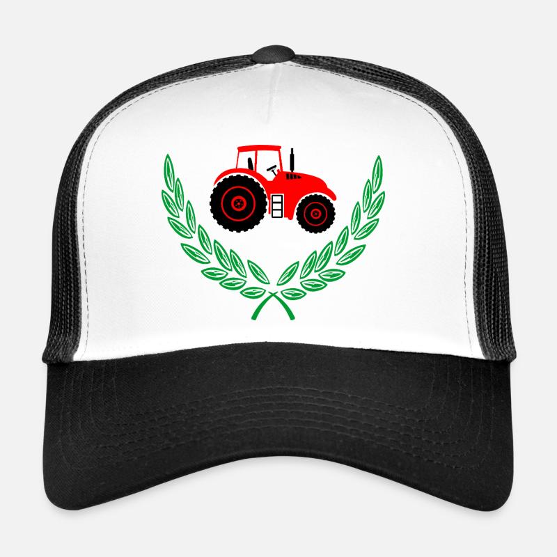 Roter Traktor im Lorbeerkranz Trucker Cap