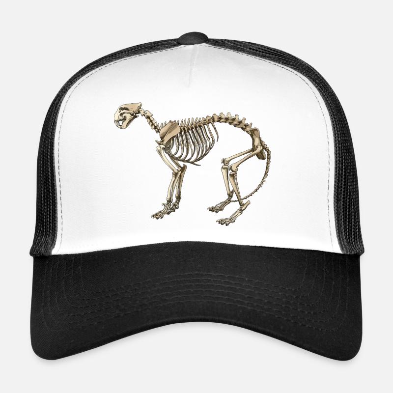 Illustration : Squelette de chat Casquette trucker 