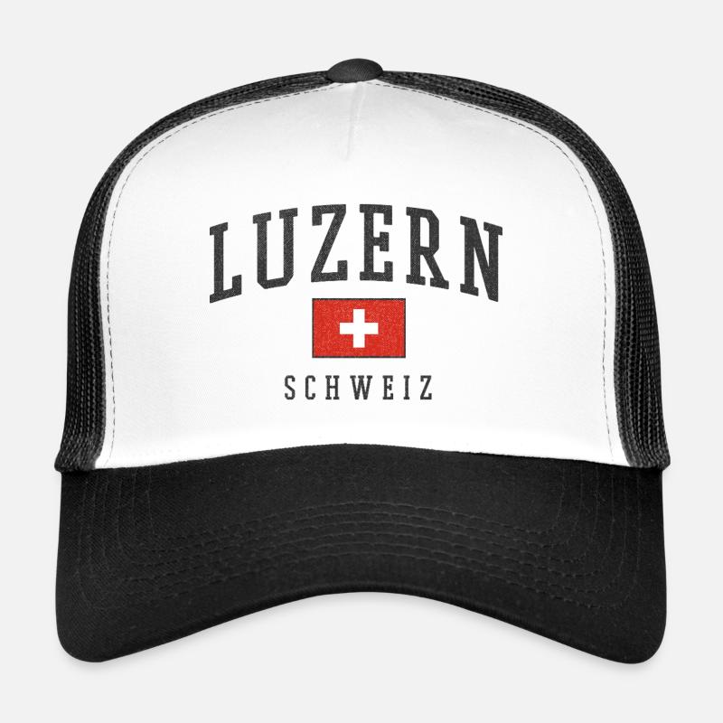 Lucerne Switzerland flag logo Trucker Cap
