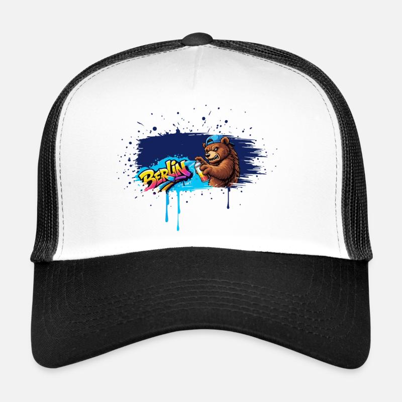 Ours graffiti de Berlin avec art de rue en spray Casquette trucker 