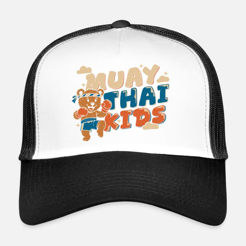 Muay Thai Kids – Box-Bär - Trucker Cap - Weiß/Schwarz