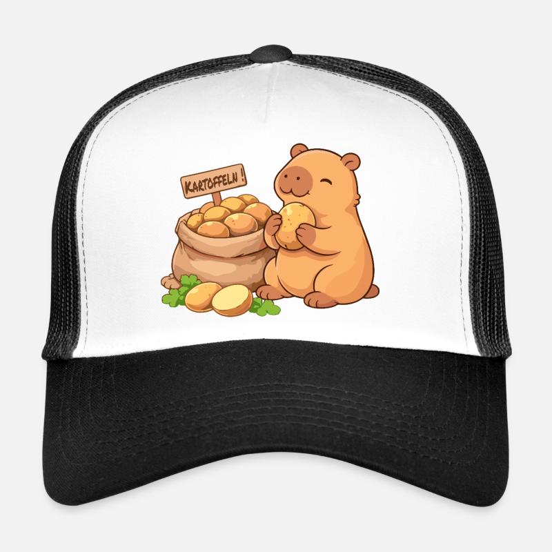 Capybara avec pommes de terre – détendu et mignon Casquette trucker 