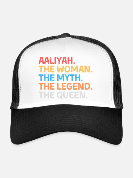 Aaliyah The Woman The Myth The Legend The Queen - Trucker Cap - white/black - Front