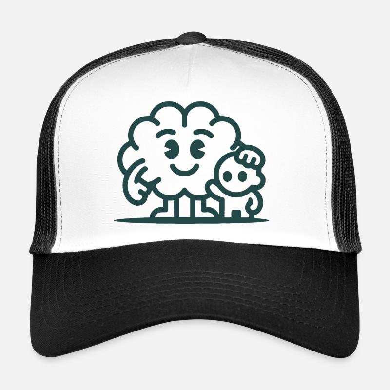 Friendly Cloud Duo Illustration - Casquette trucker  - blanc/noir