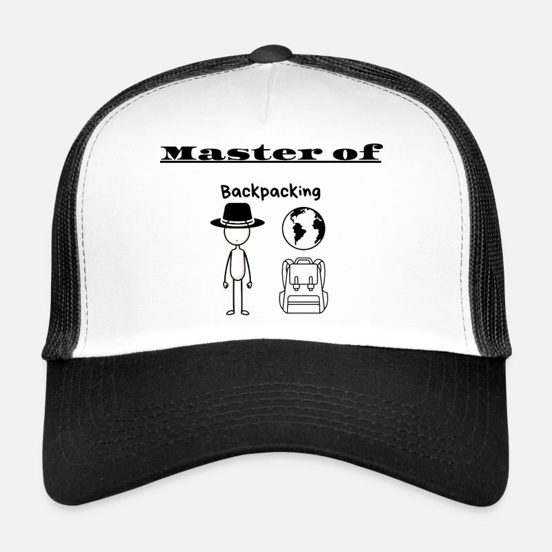 Meister des Rucksackreisens - Trucker Cap - Weiß/Schwarz