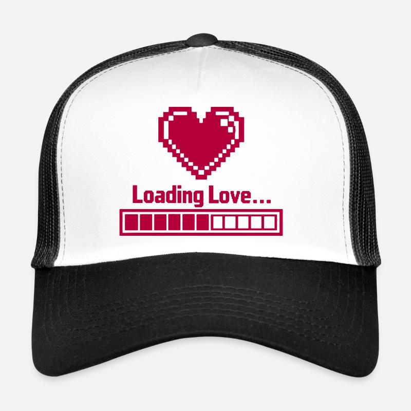 Pixel Heart Loading Bar Valentine's Day - Love Trucker Cap