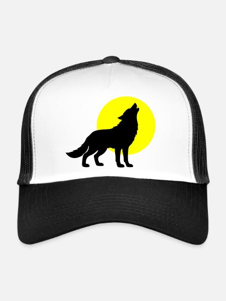 Wolf Silhouette - Trucker Cap - white/black - Front