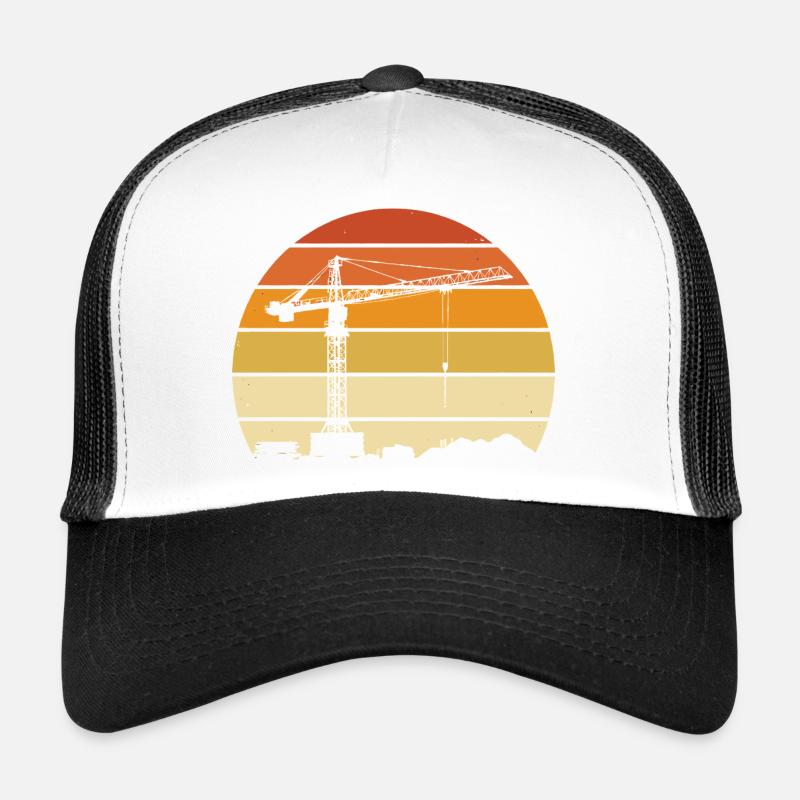 Opérateur de grue Rétro Design – Site de construction et Grue de construction Casquette trucker 