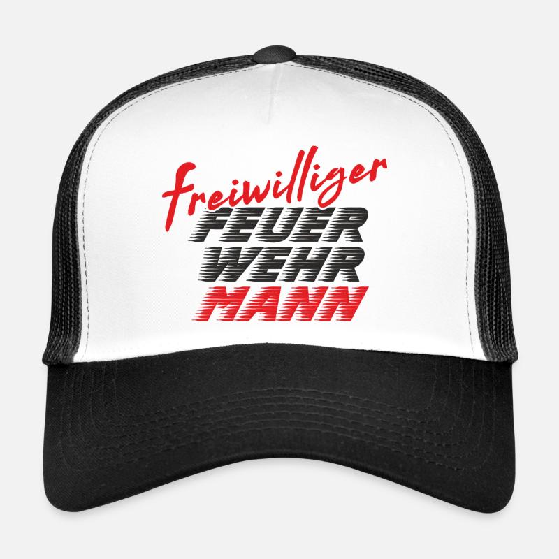 Fireman - Trucker Cap - white/black