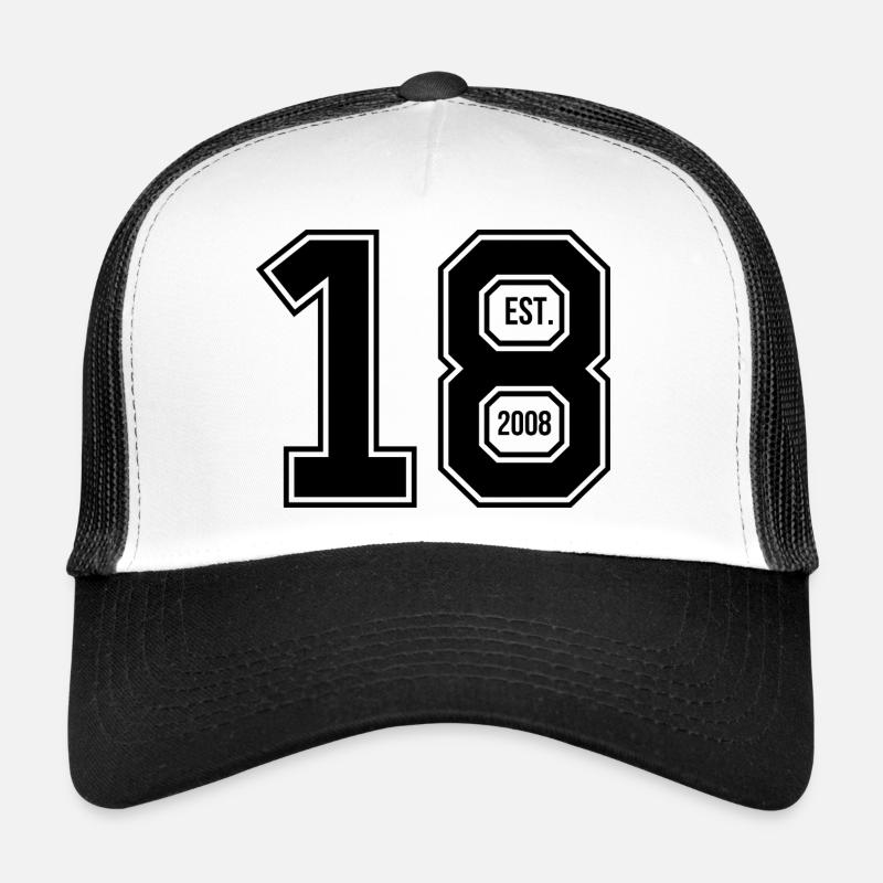 EIGHTEEN - EST. 2008 - Trucker Cap - white/black