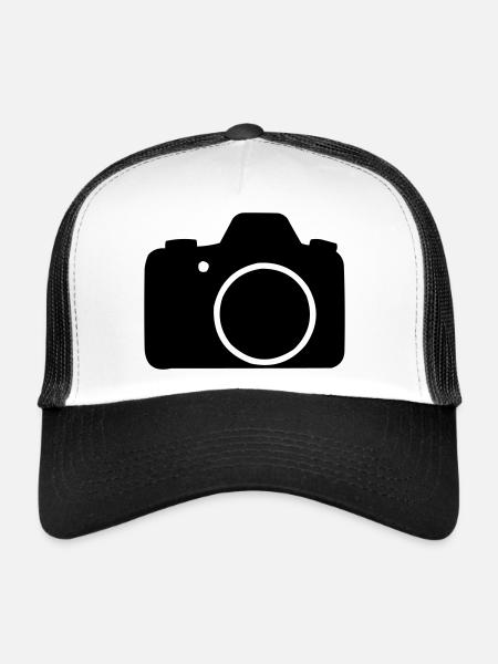 Caméra - Casquette trucker  - blanc/noir - Devant