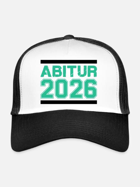 Abitur 2026 Graduation – Rough Finish - Trucker Cap - white/black - Front