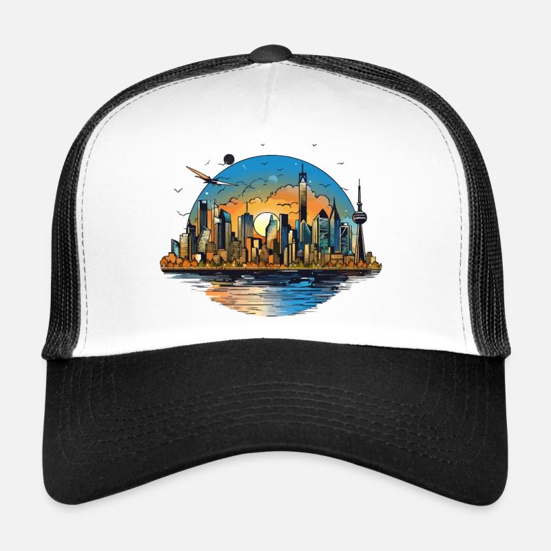 Reflet de la ligne d’horizon du coucher de soleil Casquette trucker 