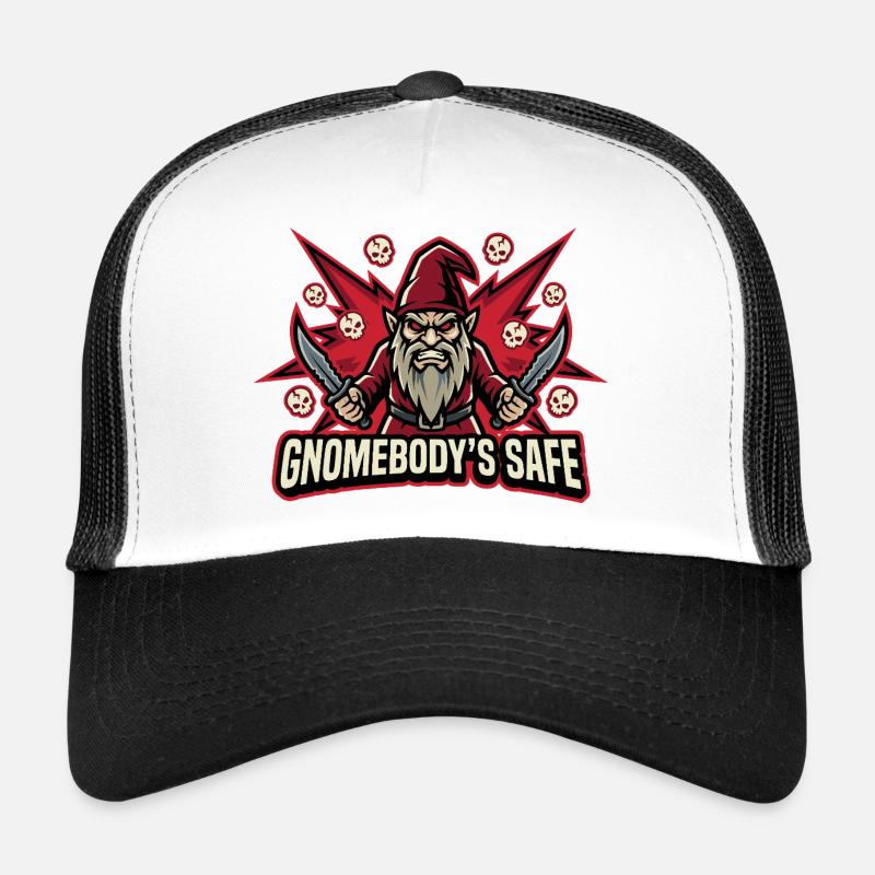 Evil Gnome, Dark Gnome, Goth Gnome, Funny Gnome Trucker Cap