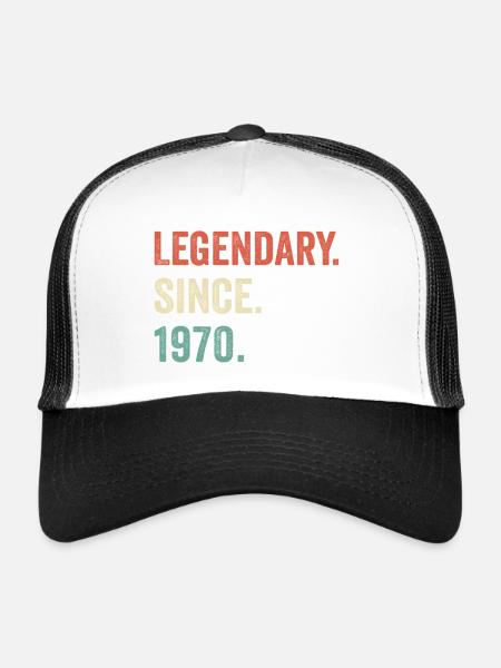 legendary since 1970 - Trucker Cap - white/black - Front